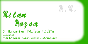 milan mozsa business card